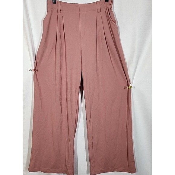 Halara Flex Rose High Waist Wide Leg Casual Waffle Pants Size Large - Picture 2 of 7